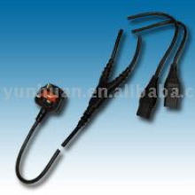 Power Cable ( UK european Standard) BS approval cord IEC mains lead